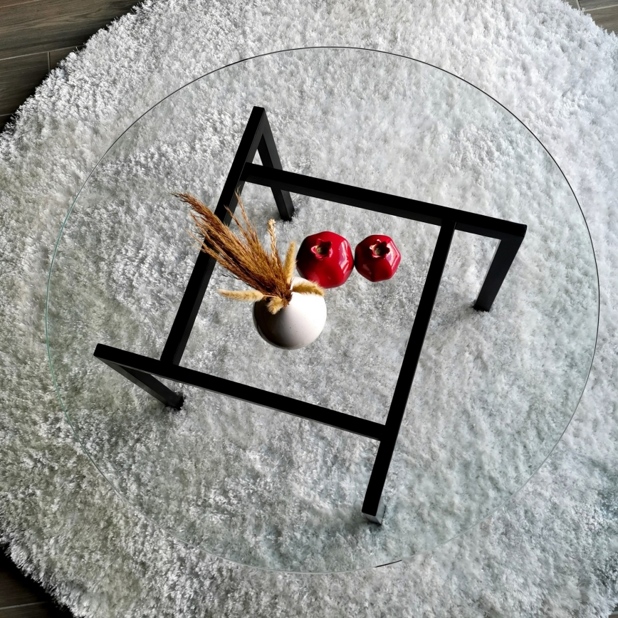 Τραπεζάκι σαλονιού BALANCE 42x75 cm μαύρο/διαφανής