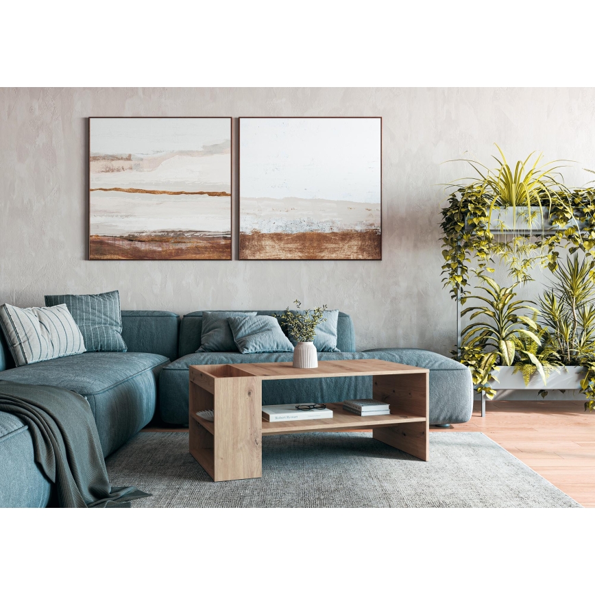 Τραπεζάκι σαλονιού BELA 100x42 cm, απόχρωση βελανιδιάς Artisan