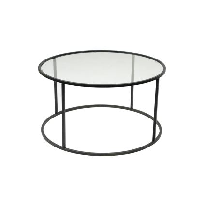 Τραπεζάκι σαλονιού BERLIN 45x80 cm μαύρο/γυάλινο