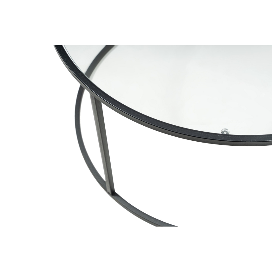 Τραπεζάκι σαλονιού BERLIN 45x80 cm μαύρο/γυάλινο