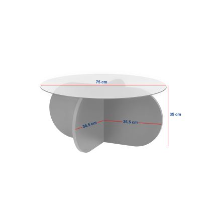 Τραπεζάκι σαλονιού BUBBLE, Ø 75 εκ., μπεζ/διάφανο