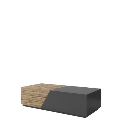 Τραπεζάκι σαλονιού CEELIAS 124x42 cm, ανθρακί/δρυς Wotan