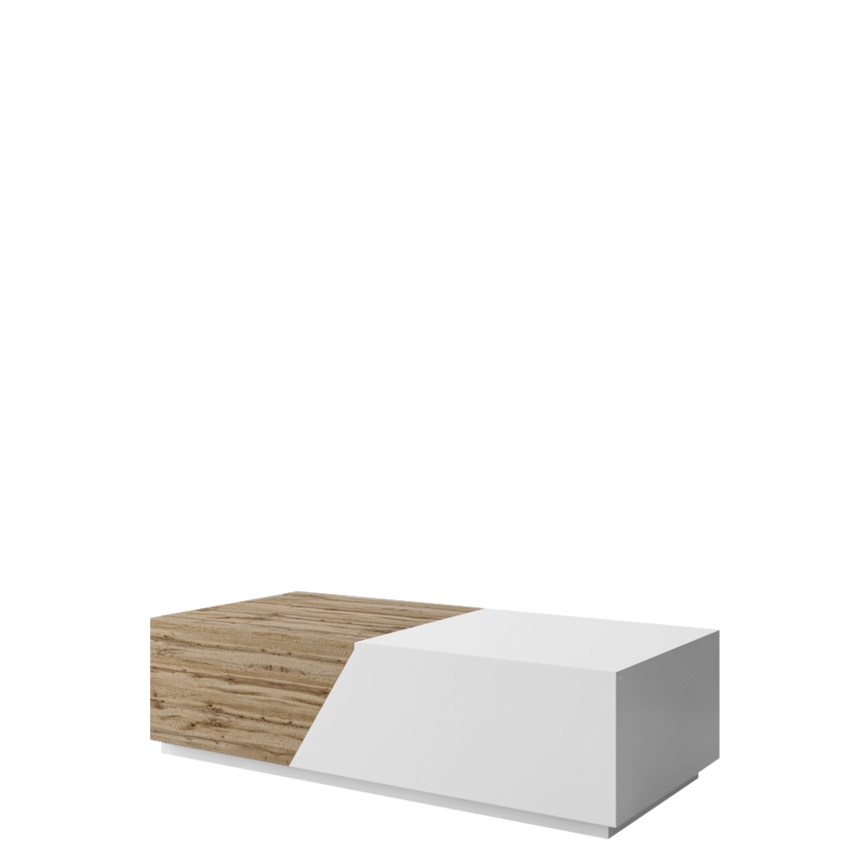 Τραπεζάκι σαλονιού CEELIAS 124x42 cm λευκό/δρυς wotan