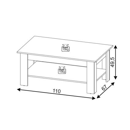 Τραπεζάκι σαλονιού COCO δρυς artisan