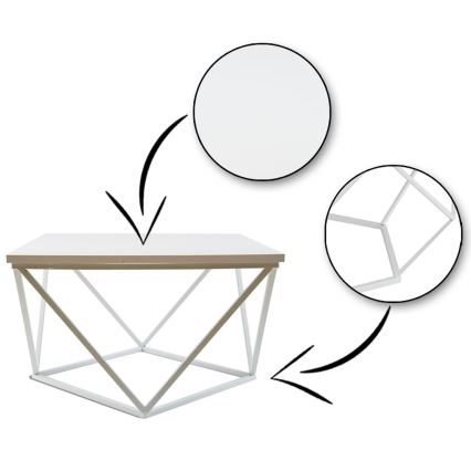 Τραπεζάκι σαλονιού CURVED 60x60 cm λευκό