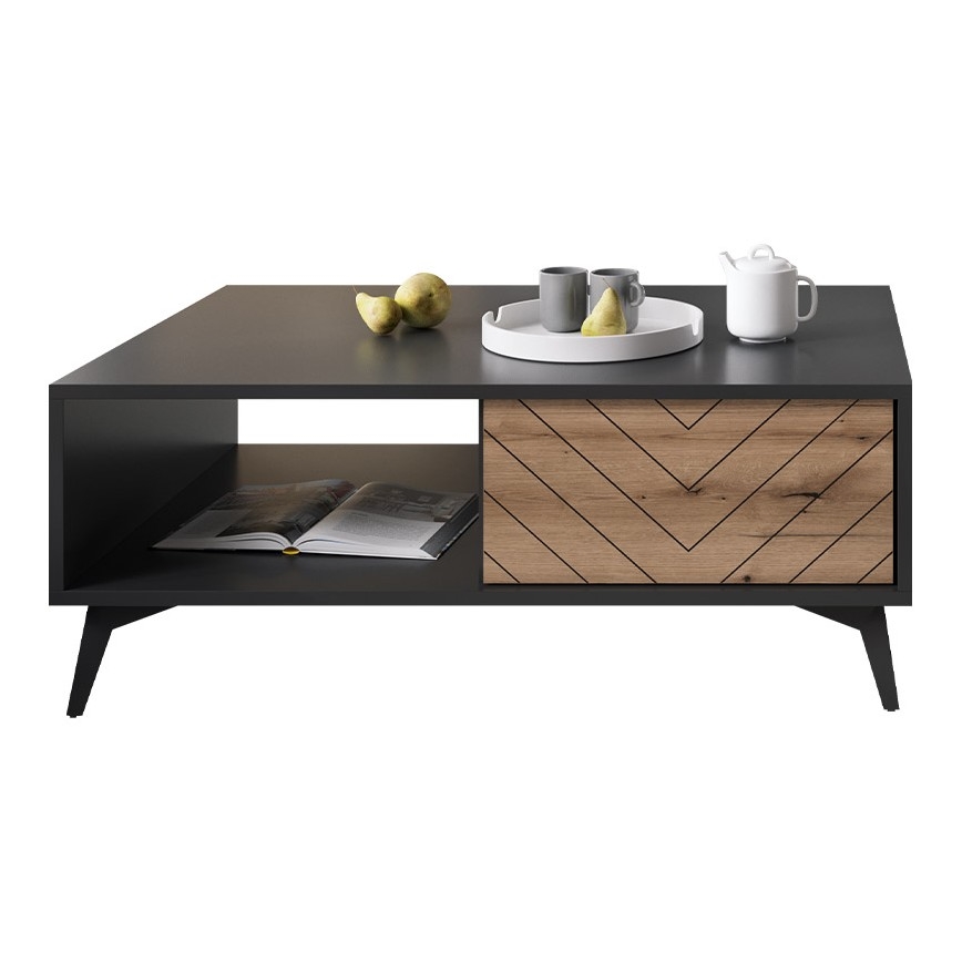 Τραπεζάκι σαλονιού DIAMOND 40x104 cm μαύρο/δρυς evoke