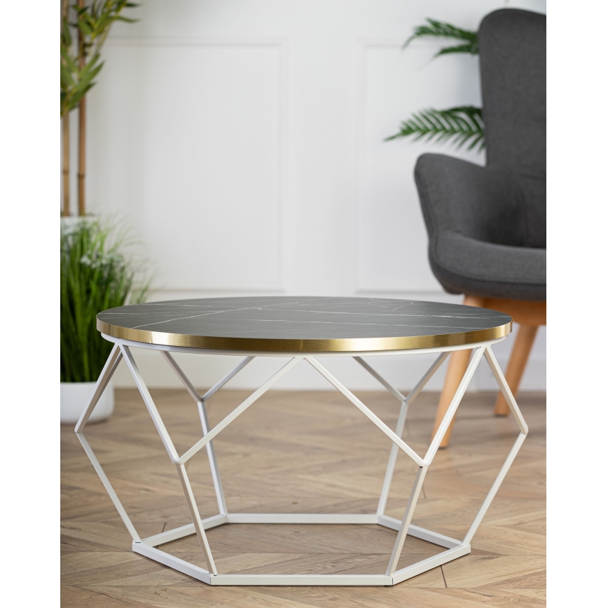 Τραπεζάκι σαλονιού DIAMOND 40x70 cm χρυσό/μαύρο/λευκό