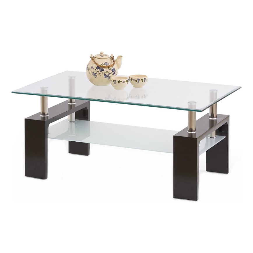 Τραπεζάκι σαλονιού DIANA 45x100 cm βέγκε/διαφανής