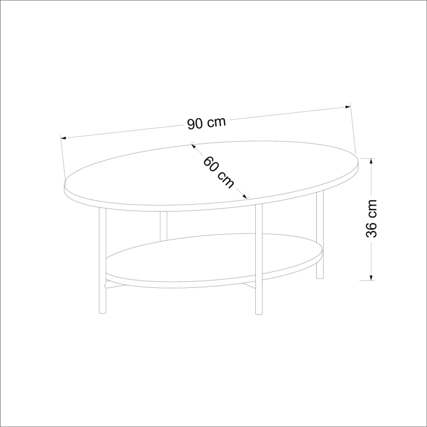 Τραπεζάκι σαλονιού ELIS 36x90 cm δρυς/λευκό