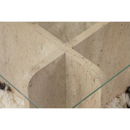Τραπεζάκι σαλονιού ESCAPE 105x65 cm μπεζ/διάφανο