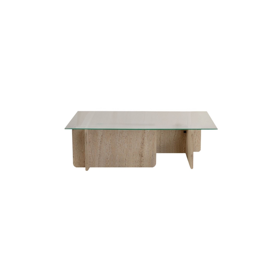 Τραπεζάκι σαλονιού ESCAPE 105x65 cm μπεζ/διάφανο
