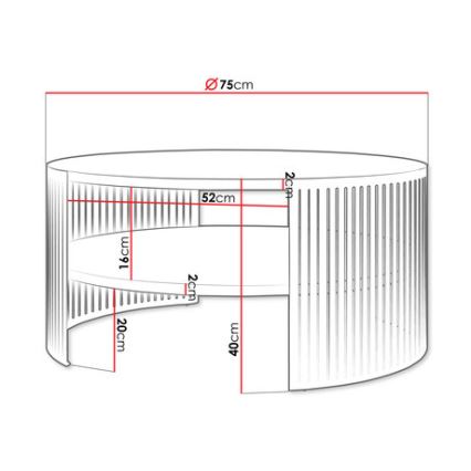 Τραπεζάκι σαλονιού FIKOLI 40x75 cm μαύρο/λευκό