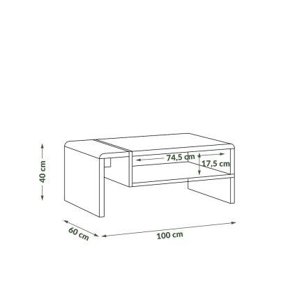 Τραπεζάκι σαλονιού FRED ανθρακί/δρυς artisan