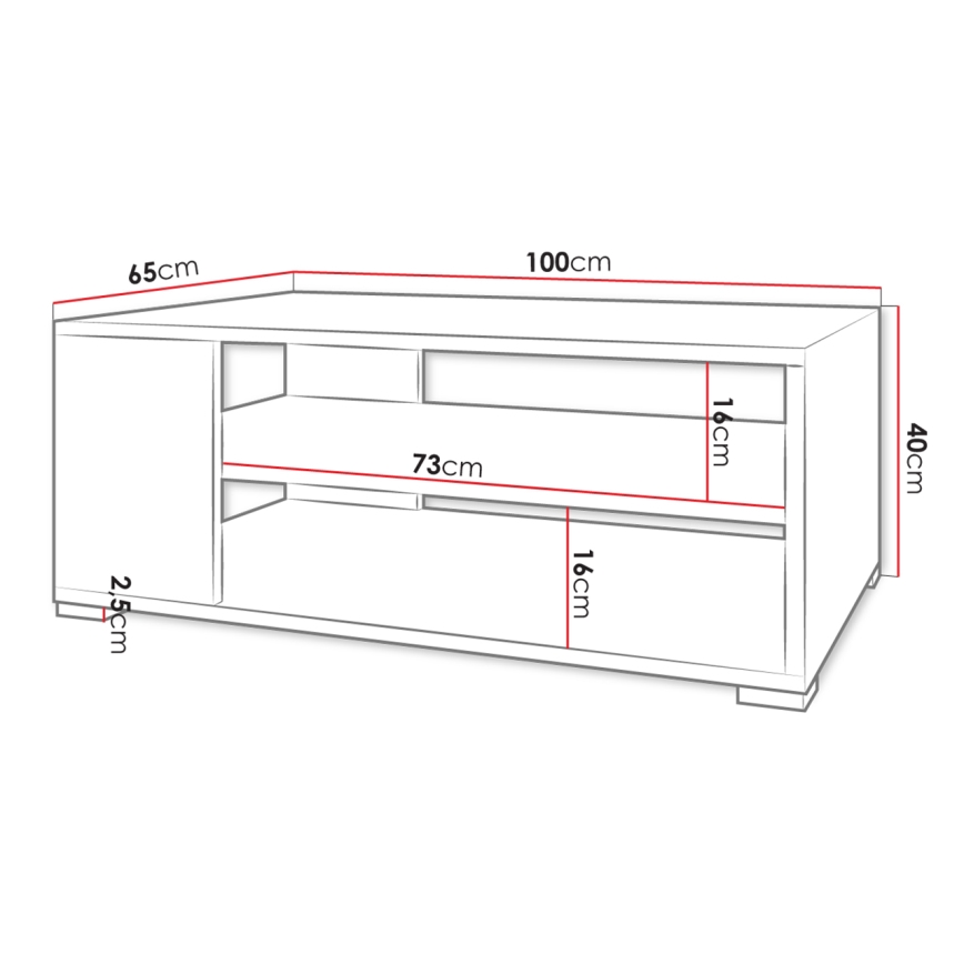 Τραπεζάκι σαλονιού GIMREN 100x40 cm λευκό