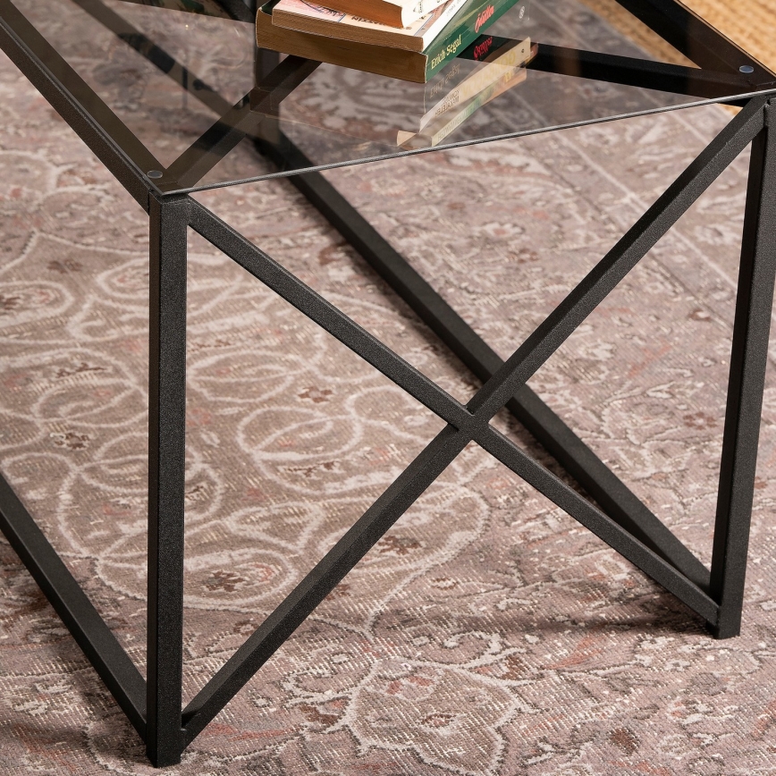 Τραπεζάκι σαλονιού ILIOMAR 46,6x94 cm μαύρο