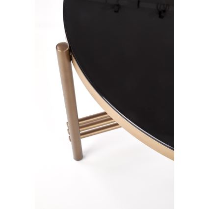 Τραπεζάκι σαλονιού ISMENA 41x80 cm χρυσό/μαύρο