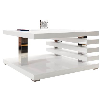 Τραπεζάκι σαλονιού KYOTO 31x60 cm λευκό γυαλιστερό