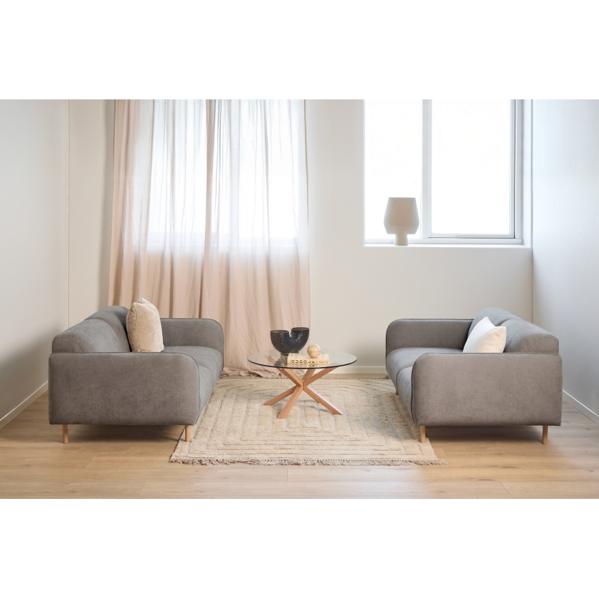 Τραπεζάκι σαλονιού LUCA 82 cm διάφανο/δρυς