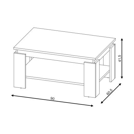 Τραπεζάκι σαλονιού LUNO σε δρυς Sonoma/λευκό