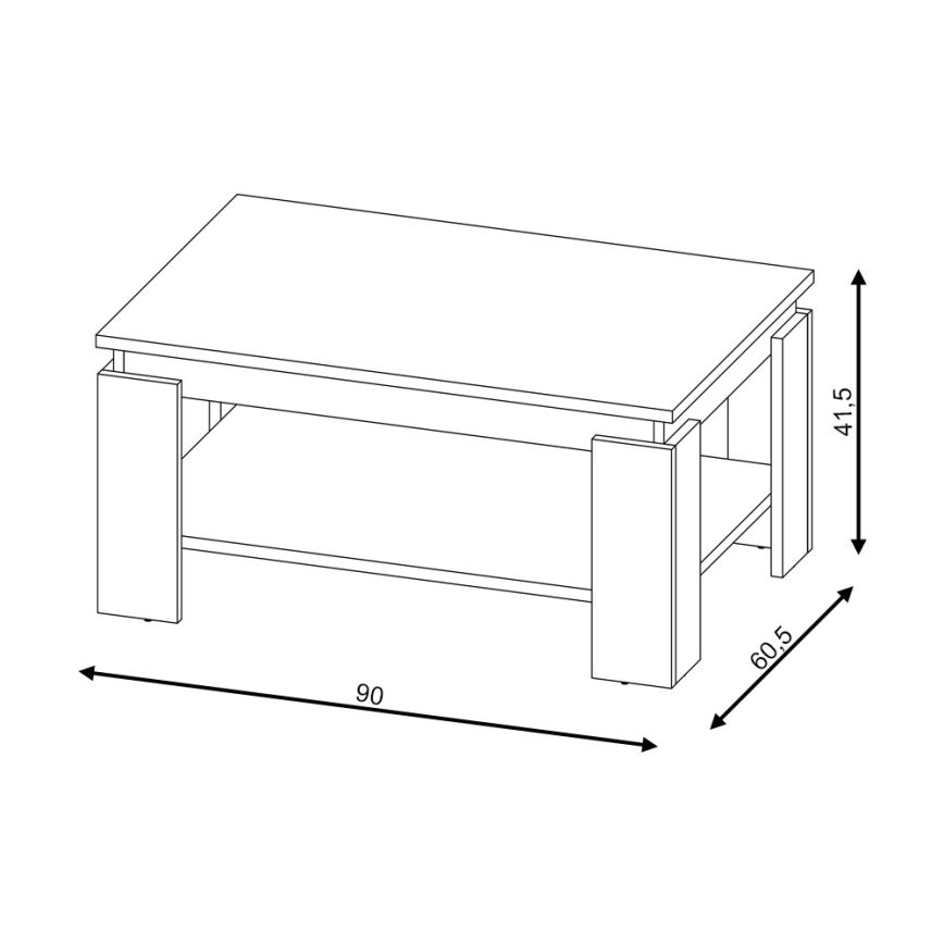 Τραπεζάκι σαλονιού LUNO γκρι μπετόν/ανθρακί