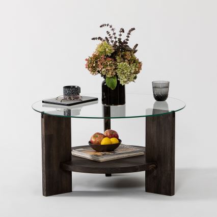 Τραπεζάκι σαλονιού MONDO 40x75 cm πεύκο/γυαλί