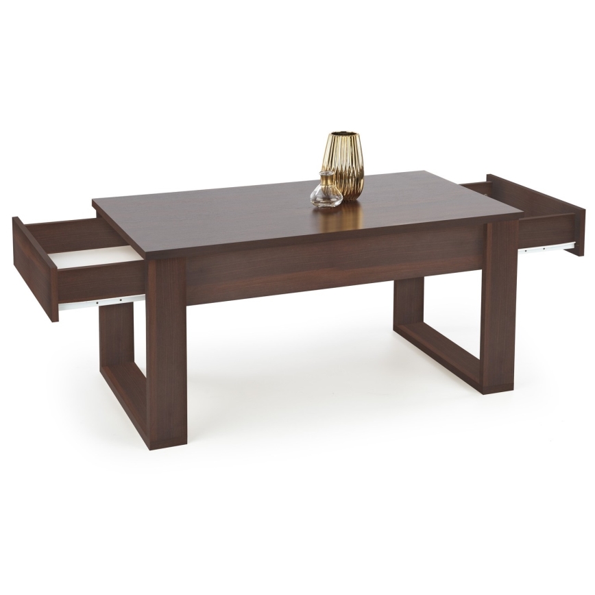 Τραπεζάκι σαλονιού with drawers NEA 52x110 cm καφέ