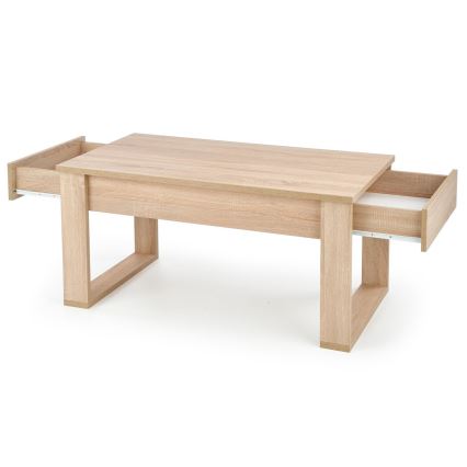 Τραπεζάκι σαλονιού with drawers NEA 52x110 cm μπεζ/δρυς sonoma