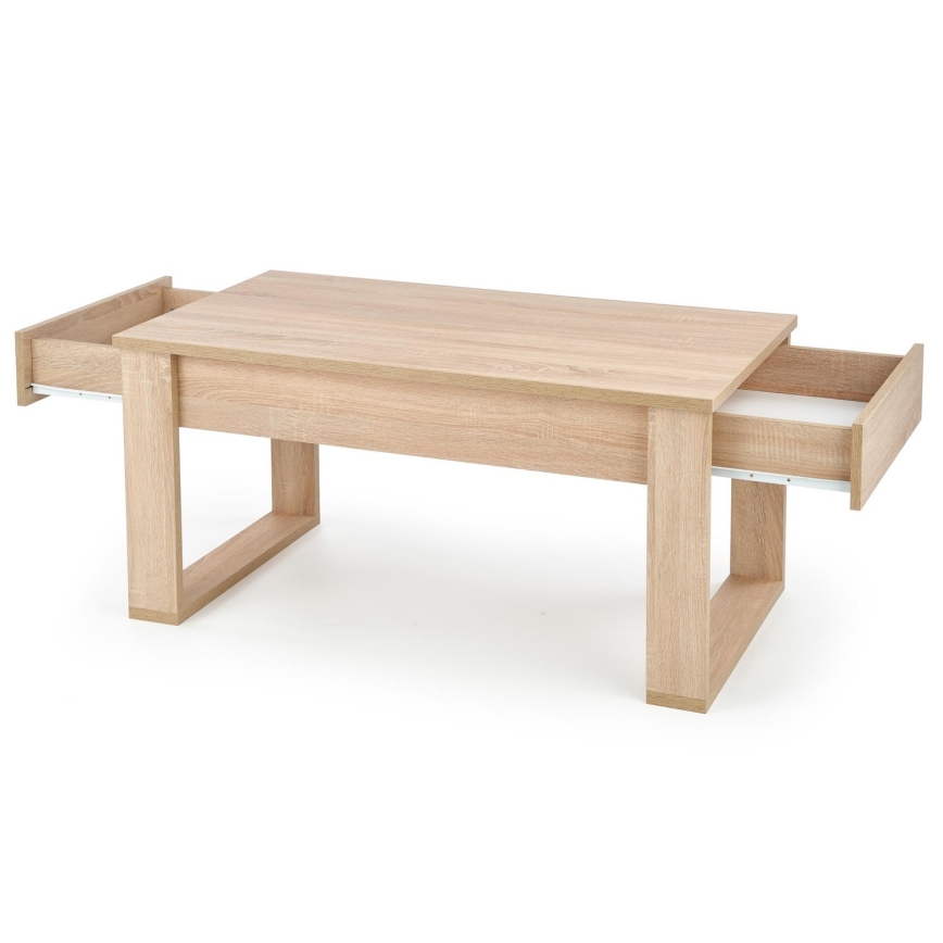Τραπεζάκι σαλονιού with drawers NEA 52x110 cm μπεζ/δρυς sonoma