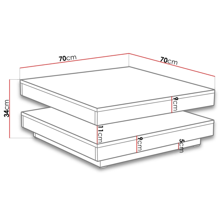 Τραπεζάκι σαλονιού NENANI 34x70 cm λευκό