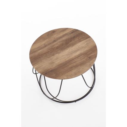 Τραπεζάκι σαλονιού NUBIRA 41x60 cm μαύρο/καφέ