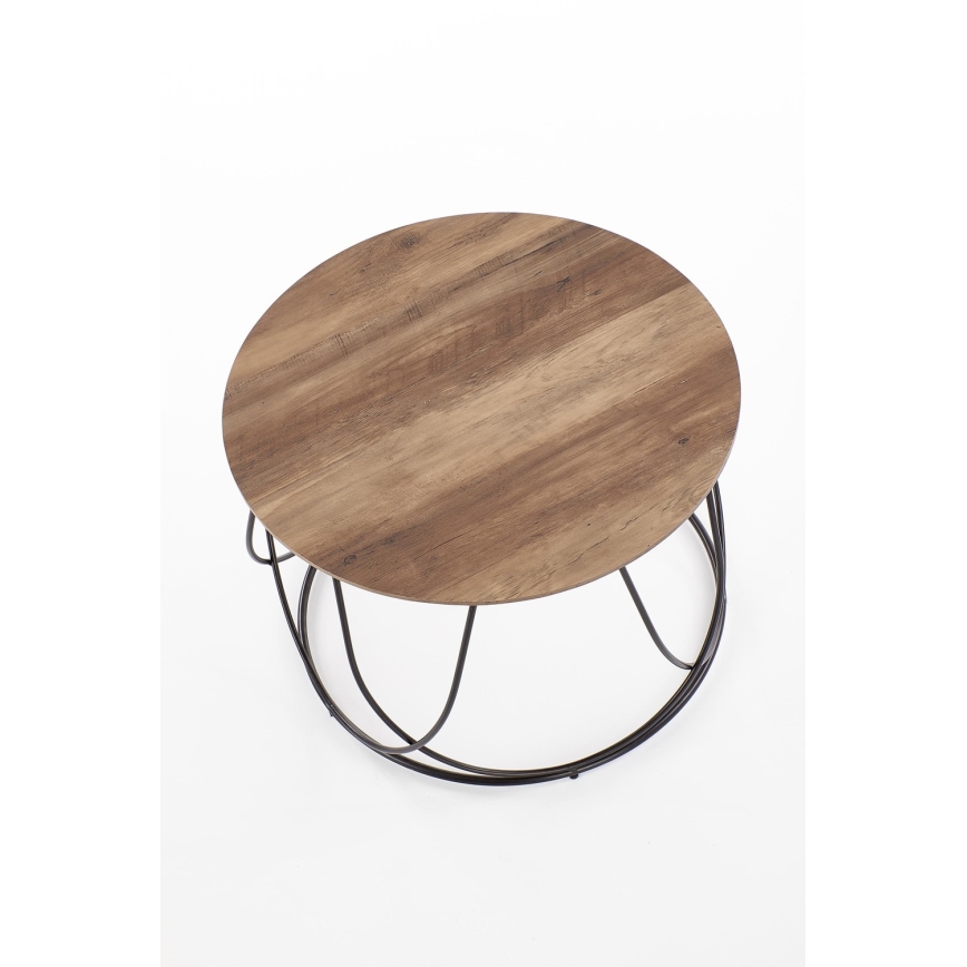 Τραπεζάκι σαλονιού NUBIRA 41x60 cm μαύρο/καφέ