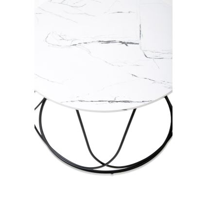 Τραπεζάκι σαλονιού NUBIRA 41x60 cm μαύρο/διακόσμηση μάρμαρο