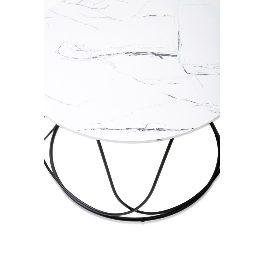 Τραπεζάκι σαλονιού NUBIRA 41x60 cm μαύρο/διακόσμηση μάρμαρο