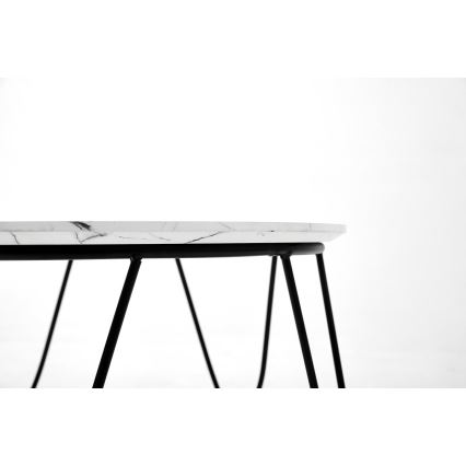 Τραπεζάκι σαλονιού NUBIRA 41x60 cm μαύρο/διακόσμηση μάρμαρο