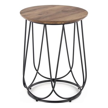 Τραπεζάκι σαλονιού NUBIRA 51x40 cm μαύρο/καρυδιά