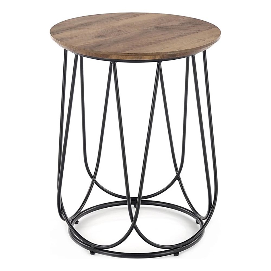 Τραπεζάκι σαλονιού NUBIRA 51x40 cm μαύρο/καρυδιά