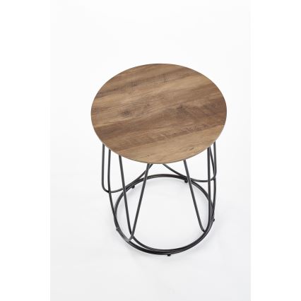 Τραπεζάκι σαλονιού NUBIRA 51x40 cm μαύρο/καρυδιά