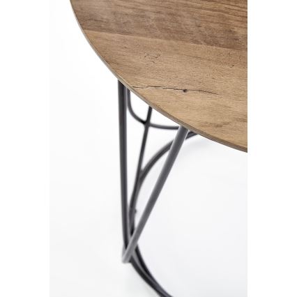 Τραπεζάκι σαλονιού NUBIRA 51x40 cm μαύρο/καρυδιά