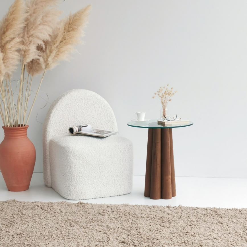 Τραπεζάκι σαλονιού PIANETA 50x45 cm πεύκο/γυαλί