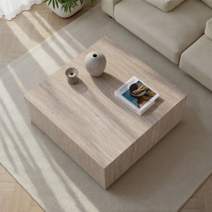 Τραπεζάκι σαλονιού PRIZMA 90x90 εκ., μπεζ
