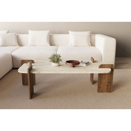 Τραπεζάκι σαλονιού PURO 120x60 cm, καρυδιά/μπεζ