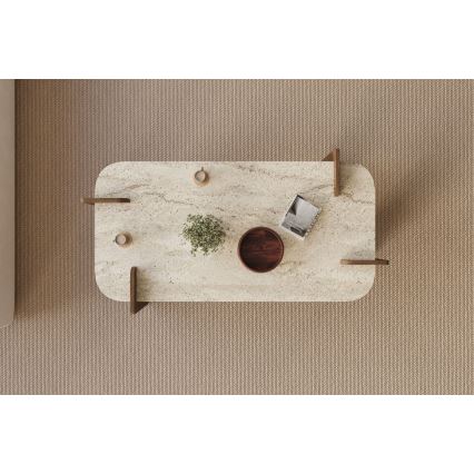 Τραπεζάκι σαλονιού PURO 120x60 cm, καρυδιά/μπεζ