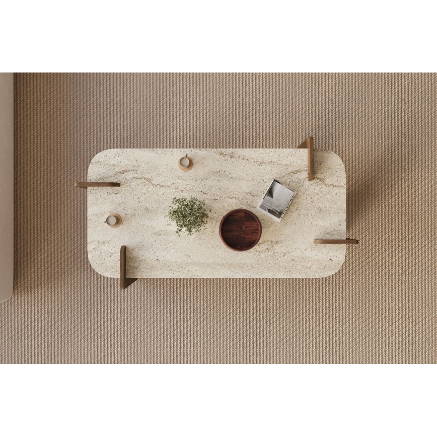 Τραπεζάκι σαλονιού PURO 120x60 cm, καρυδιά/μπεζ