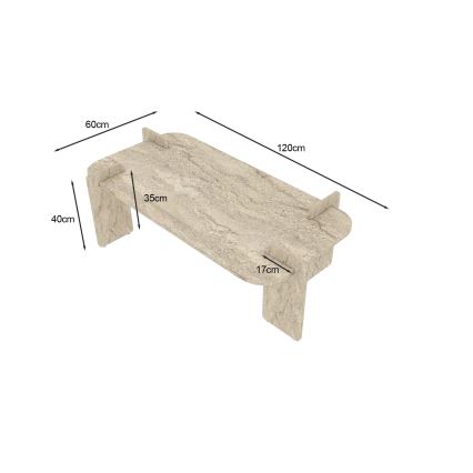 Τραπεζάκι σαλονιού PURO 120x60 cm, μπεζ