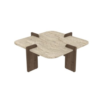 Τραπεζάκι σαλονιού PURO 90x90 cm μπεζ/καρυδιά