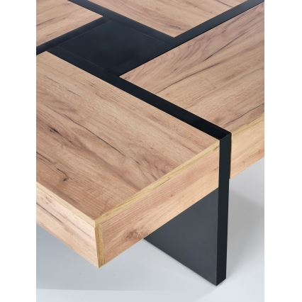 Τραπεζάκι σαλονιού RADIX 100x100 cm μαύρο/καφέ