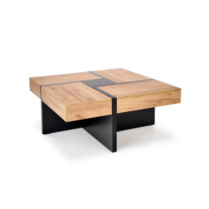 Τραπεζάκι σαλονιού RADIX 100x100 cm μαύρο/καφέ