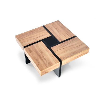 Τραπεζάκι σαλονιού RADIX 100x100 cm μαύρο/καφέ