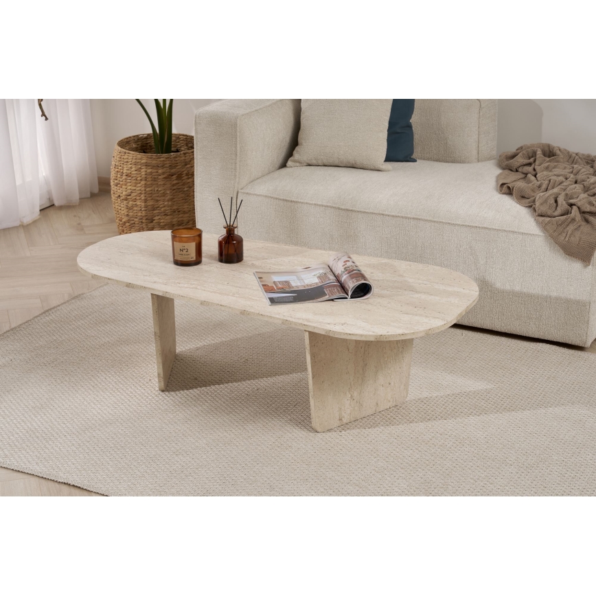 Τραπεζάκι σαλονιού ROND 130x65 cm μπεζ