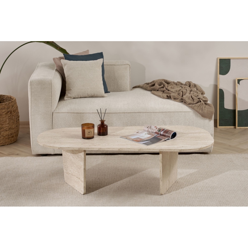 Τραπεζάκι σαλονιού ROND 130x65 cm μπεζ